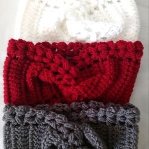 Wide Crochet Twist Headband/Earwarmer Teen Adult One Size Stretch